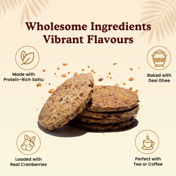 Sattu and Cranberry Cookies - 250gm