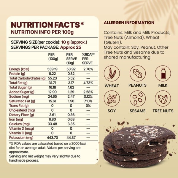 Chocolate and Almond Cookies - 250gm