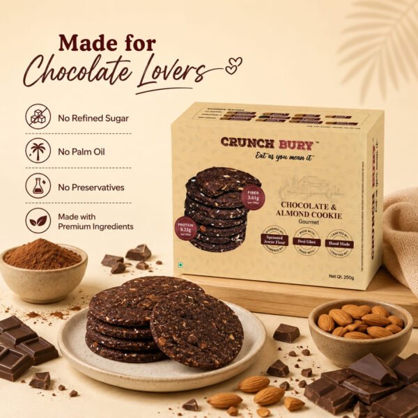 Chocolate and Almond Cookies - 250gm
